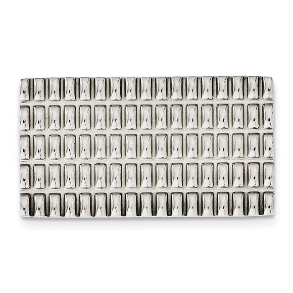 Wide Polished and Textured Money Clip in Stainless Steel